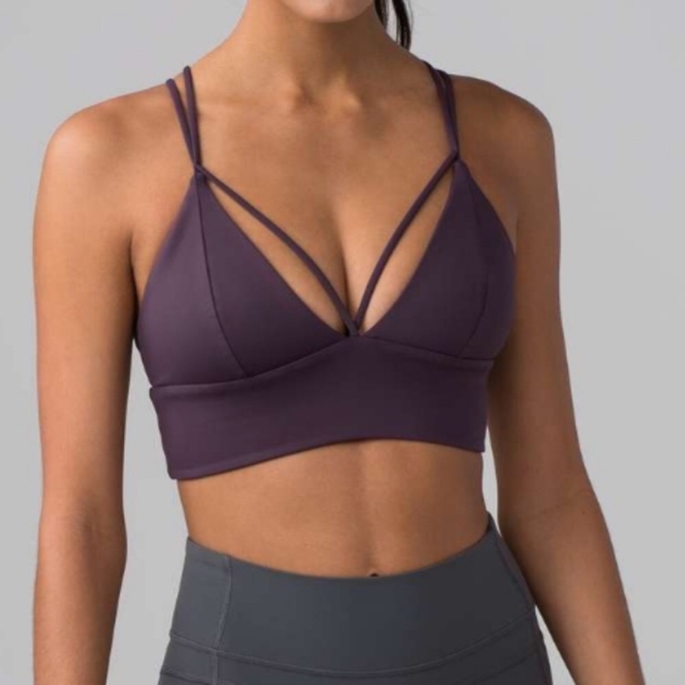 lululemon purple strappy sports bra